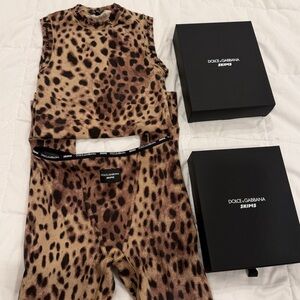 Dolce & Gabbana Animal Print Bra Set